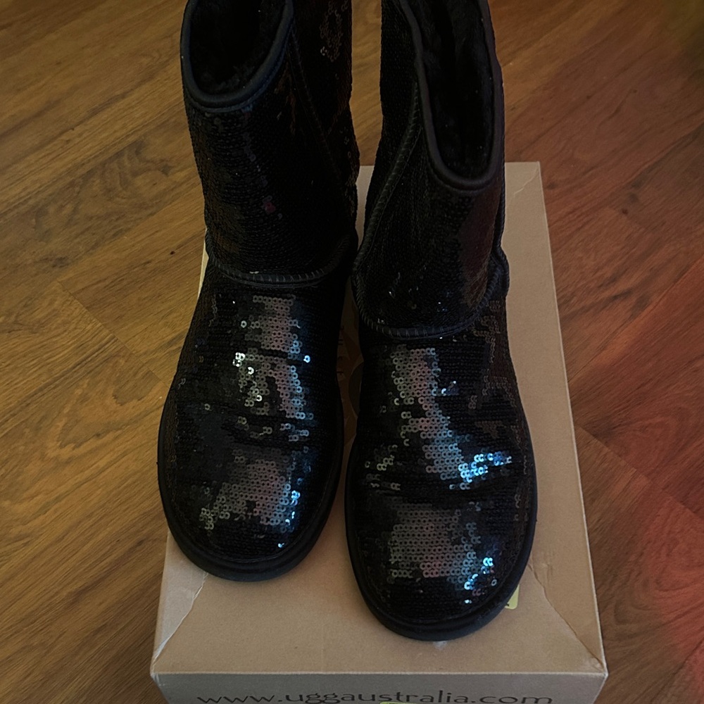 UGG Australia Black Sequin Boots Size 10